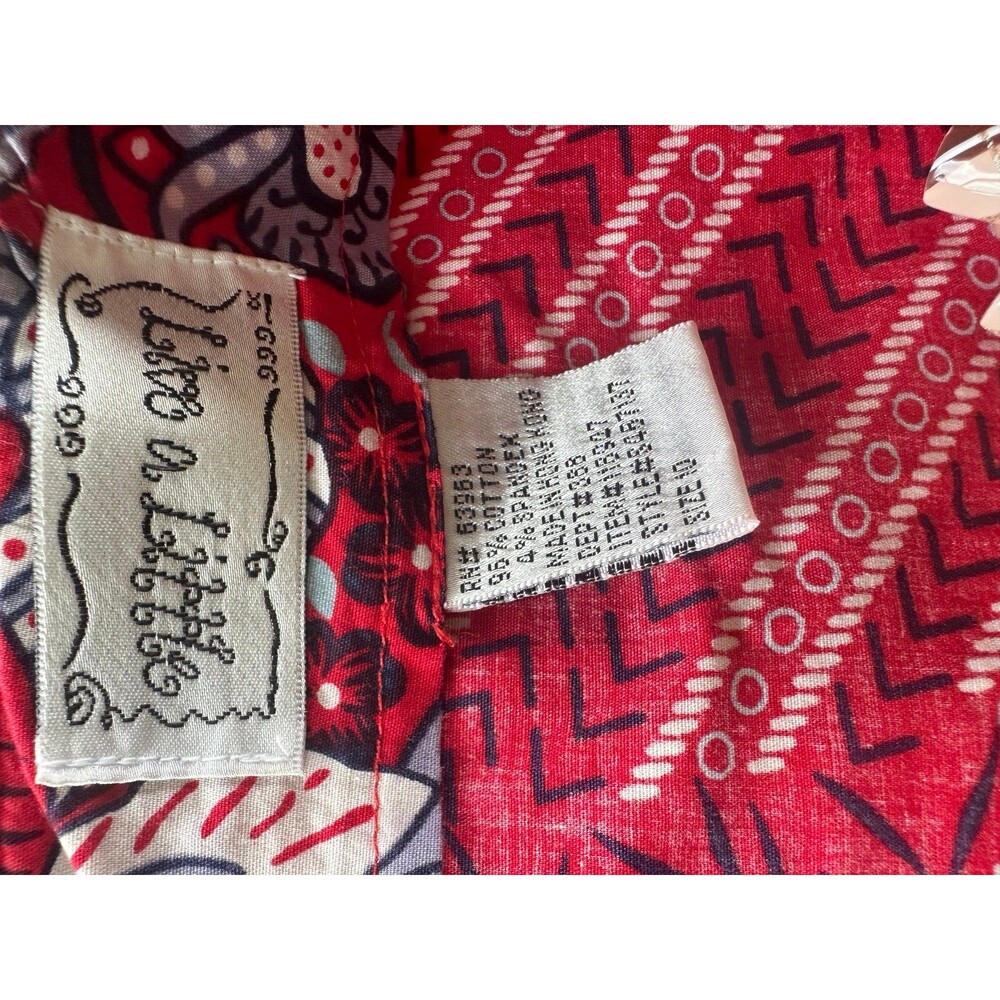 Live A Little Women's Red Floral Paisley Bandana Ribbon Trim A Line Skirt 10 - Picture 4 of 5